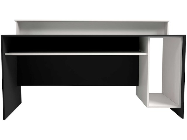 Gaming bureau beri 140 cm - wit/zwart - afbeelding 1 van  4