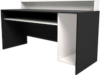 Gaming bureau beri 140 cm - wit/zwart - afbeelding 2 van  4