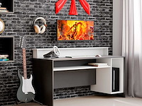 Gaming bureau beri 140 cm - wit/zwart - afbeelding 4 van  4