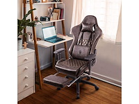 Gaming, bureaustoel, nepleer, bruin, 2d - afbeelding 1 van  6