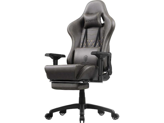 Gaming, bureaustoel, nepleer, bruin, 2d - afbeelding 2 van  6