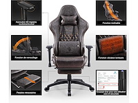 Gaming, bureaustoel, nepleer, bruin, 2d - afbeelding 5 van  6