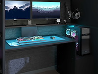 Gaming hoogslaper levelup 90x200cm met gamingbureau - zwart - afbeelding 1 van  7
