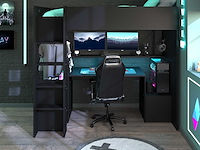 Gaming hoogslaper levelup 90x200cm met gamingbureau - zwart - afbeelding 4 van  7