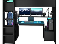 Gaming hoogslaper levelup 90x200cm met gamingbureau - zwart - afbeelding 7 van  7