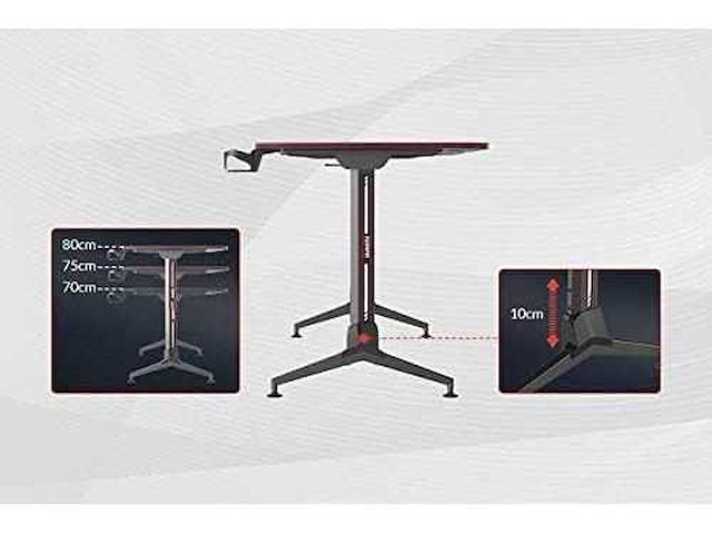 Gamingbureau 160x73cm gamerbureau met volledige muismat, bekerhouder, headsethaak en snoerbeheer, zwart - afbeelding 6 van  8