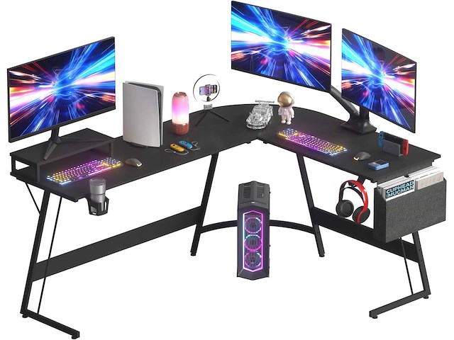 Gamingbureau 167 x 127 cm l-vormig hoekbureau - afbeelding 2 van  11