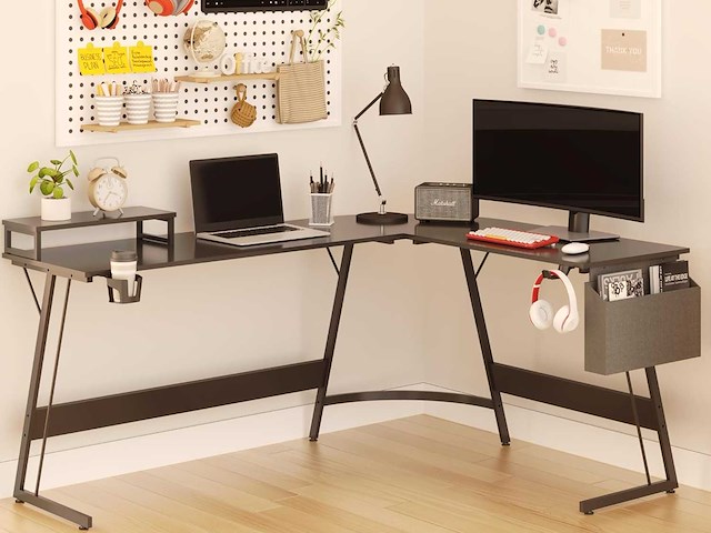 Gamingbureau 167 x 127 cm l-vormig hoekbureau - afbeelding 1 van  11