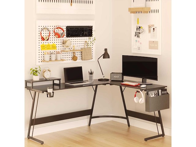 Gamingbureau 167 x 127 cm l-vormig hoekbureau - afbeelding 11 van  11
