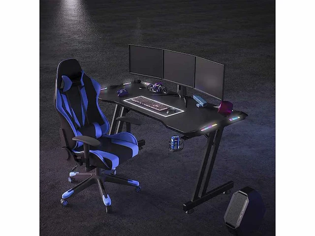 Gamingbureau met accessoires en rgb-verlichting - afbeelding 3 van  3