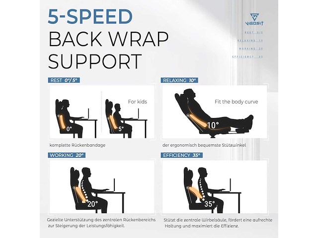 Gamingstoel - bureaustoel met voetsteun - afbeelding 4 van  9