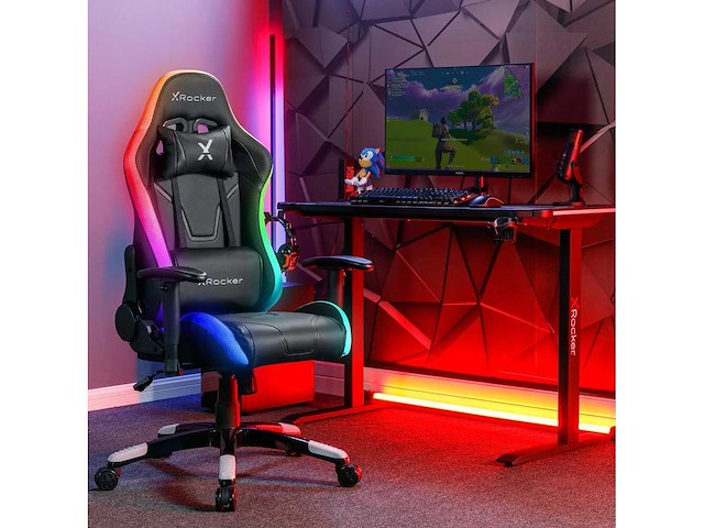 Gamingstoel - x rocker - ergonomisch - aanpasbaar rgb - hoge rugleuning - afbeelding 2 van  10
