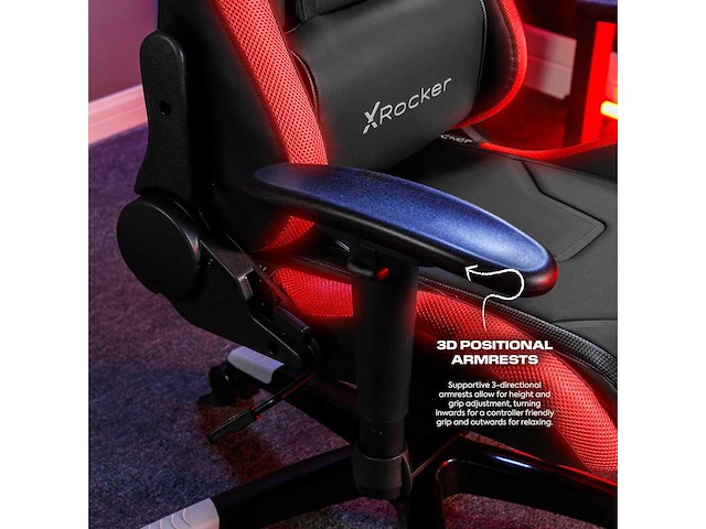 Gamingstoel - x rocker - ergonomisch - aanpasbaar rgb - hoge rugleuning - afbeelding 6 van  10