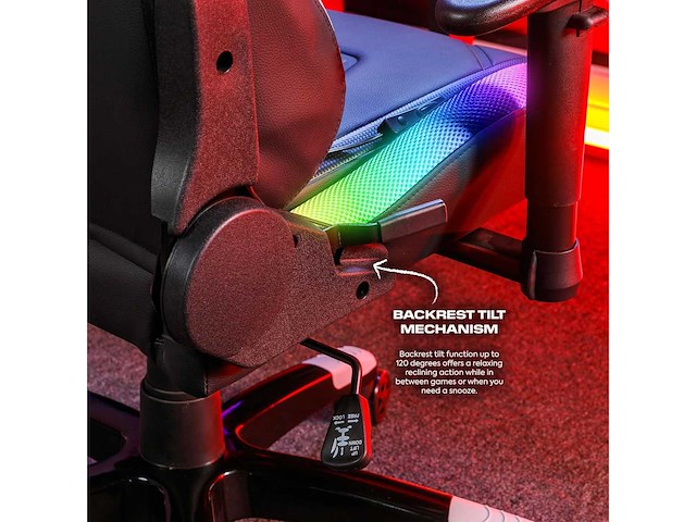 Gamingstoel - x rocker - ergonomisch - aanpasbaar rgb - hoge rugleuning - afbeelding 7 van  10
