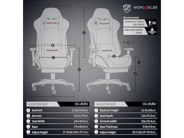 Gamingstoel, ergonomische hoge rugleuning racestoel - afbeelding 4 van  4