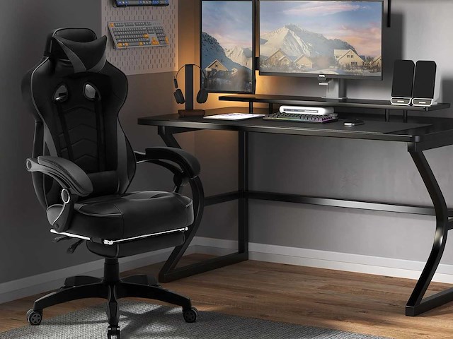 Gamingstoel, ergonomische pu leren bureaustoel - afbeelding 1 van  8