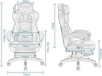 Gamingstoel, ergonomische pu leren bureaustoel - afbeelding 4 van  8