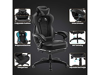 Gamingstoel, ergonomische pu leren bureaustoel - afbeelding 5 van  8