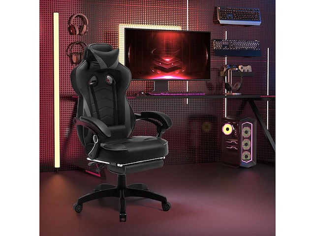 Gamingstoel, ergonomische pu leren bureaustoel - afbeelding 6 van  8