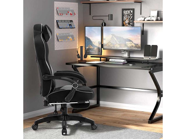 Gamingstoel, ergonomische stoffen bureaustoel - afbeelding 1 van  9