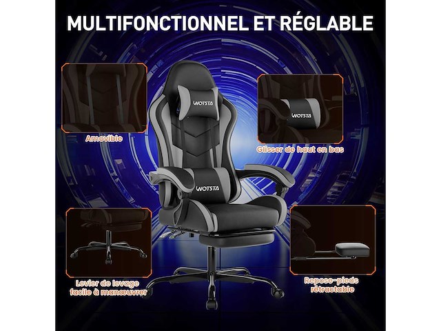 Gamingstoel, gamingstoel met lumbale massage - afbeelding 7 van  7