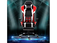 Gamingstoel, grote ergonomische hoge rugleuning racestoel met massage-lendensteun en voetsteun - afbeelding 2 van  9