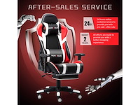 Gamingstoel, grote ergonomische hoge rugleuning racestoel met massage-lendensteun en voetsteun - afbeelding 8 van  9