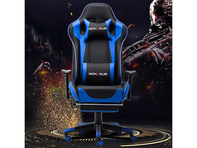 Gamingstoel, grote ergonomische hoge rugleuning racestoel - afbeelding 1 van  6