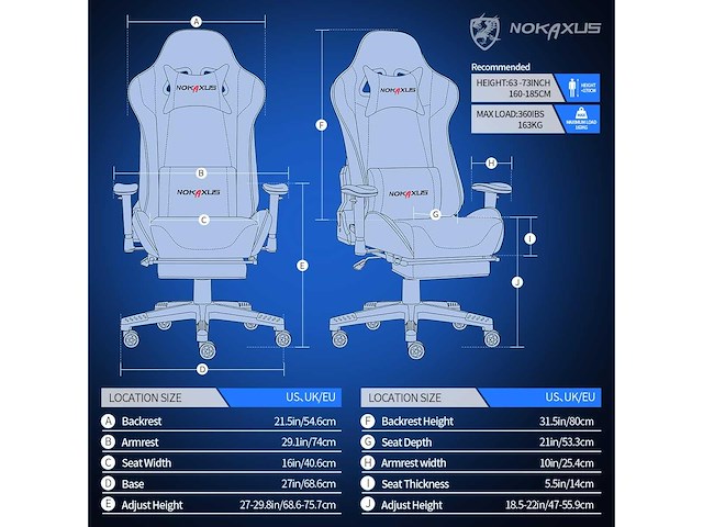 Gamingstoel, grote ergonomische hoge rugleuning racestoel - afbeelding 3 van  6