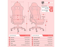 Gamingstoel, grote ergonomische racestoel met hoge rugleuning en massageondersteuning voor de lendensteun en uitschuifbare voetsteun - afbeelding 4 van  7