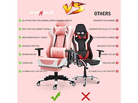 Gamingstoel, grote ergonomische racestoel met hoge rugleuning en massageondersteuning voor de lendensteun en uitschuifbare voetsteun - afbeelding 4 van  4
