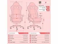 Gamingstoel, grote ergonomische racestoel met hoge rugleuning en massageondersteuning voor de lendensteun en uitschuifbare voetsteun - afbeelding 4 van  7