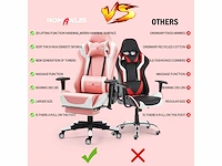 Gamingstoel, grote ergonomische racestoel met hoge rugleuning en massageondersteuning voor de lendensteun en uitschuifbare voetsteun - afbeelding 7 van  7