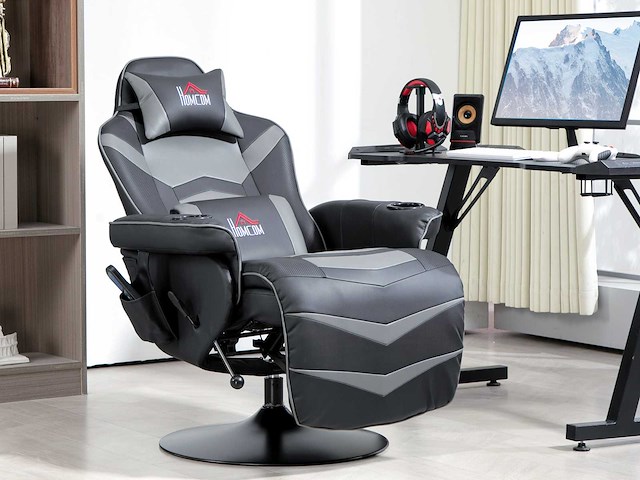 Gamingstoel, massagefunctie, verstelbare rugleuning, voetensteun, tot 120 kg - afbeelding 1 van  9