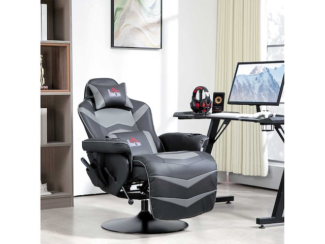 Gamingstoel, massagefunctie, verstelbare rugleuning, voetensteun, tot 120 kg - afbeelding 2 van  9