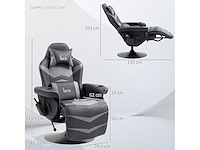 Gamingstoel, massagefunctie, verstelbare rugleuning, voetensteun, tot 120 kg - afbeelding 4 van  9