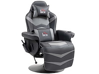 Gamingstoel, massagefunctie, verstelbare rugleuning, voetensteun, tot 120 kg - afbeelding 8 van  9
