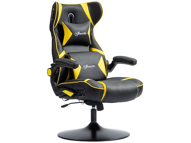 Gamingstoel met rockerfunctie en luidspreker, lenden- en neksteun - afbeelding 3 van  7