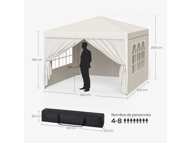 Garden gazebo opvouwtent waterdicht opvouwbaar luifel - afbeelding 3 van  9
