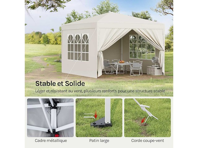 Garden gazebo opvouwtent waterdicht opvouwbaar luifel - afbeelding 4 van  9