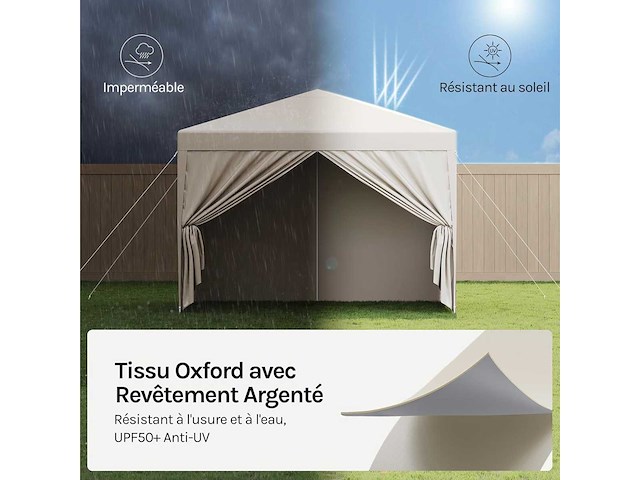 Garden gazebo opvouwtent waterdicht opvouwbaar luifel - afbeelding 5 van  9