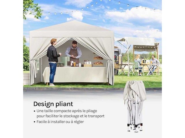 Garden gazebo opvouwtent waterdicht opvouwbaar luifel - afbeelding 8 van  9