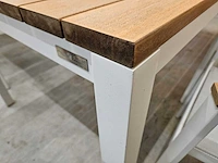 Garden prestige - alu tuintafel amsterdam wit 220 x 100cm + teak top - afbeelding 4 van  4