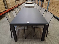 Garden prestige - alu tuintafel cleopatra antraciet mat 220 x 100cm + antraciet glas - afbeelding 2 van  4