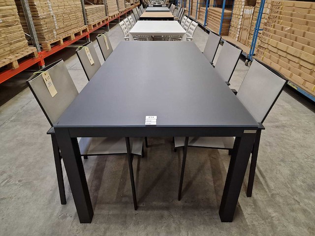 Garden prestige - alu tuintafel cleopatra antraciet mat 220 x 100cm + antraciet glas - afbeelding 2 van  4