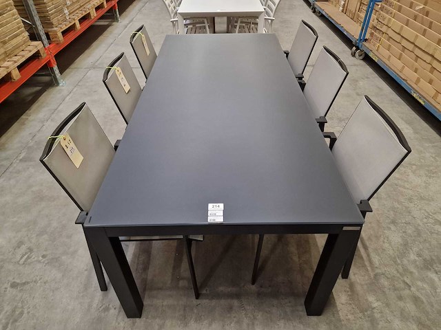 Garden prestige - alu tuintafel cleopatra antraciet mat 220 x 100cm + antraciet glas - afbeelding 3 van  4