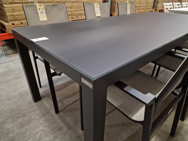 Garden prestige - alu tuintafel cleopatra antraciet mat 220 x 100cm + antraciet glas - afbeelding 4 van  4