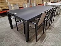 Garden prestige - alu tuintafel cleopatra antraciet mat 220 x 100cm + antraciet glas