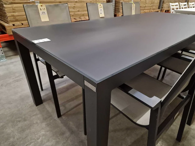 Garden prestige - alu tuintafel cleopatra antraciet mat 220 x 100cm + antraciet glas - afbeelding 4 van  4
