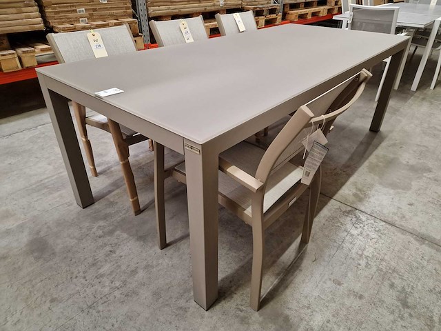 Garden prestige - alu tuintafel cleopatra champagne mat 220 x 100cm + taupe glas - afbeelding 1 van  4
